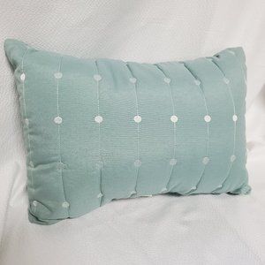 Light Teal Embroidered Rectangle Accent Pillow